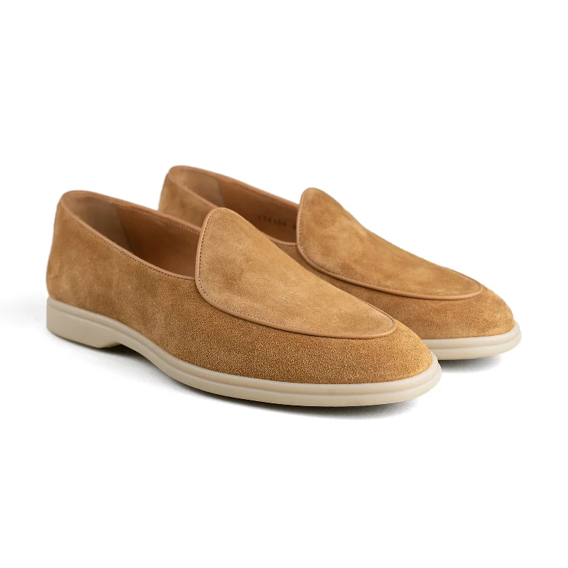 Belgian Loafer w/ Rubber Sole - Golden Brown Suede