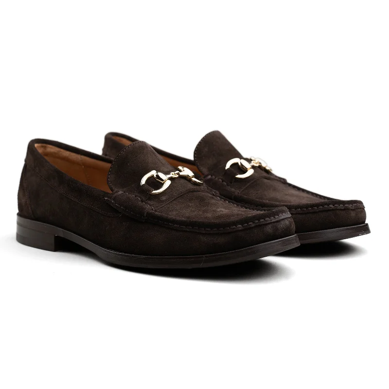 Bologna Bit Loafer - Dark Brown Suede