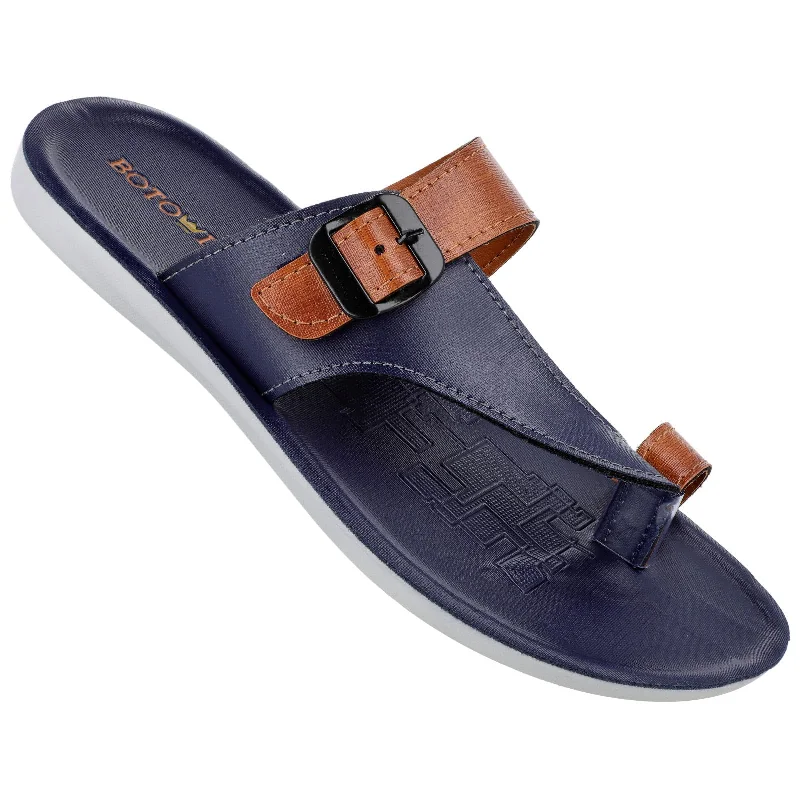 BOTOWI Men's Daily Wear Sandal - BW3500 Blue Tan