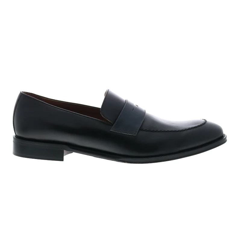 Bruno Magli Arezzo AREZZO1 Mens Black Leather Loafers & Slip Ons Penny Shoes