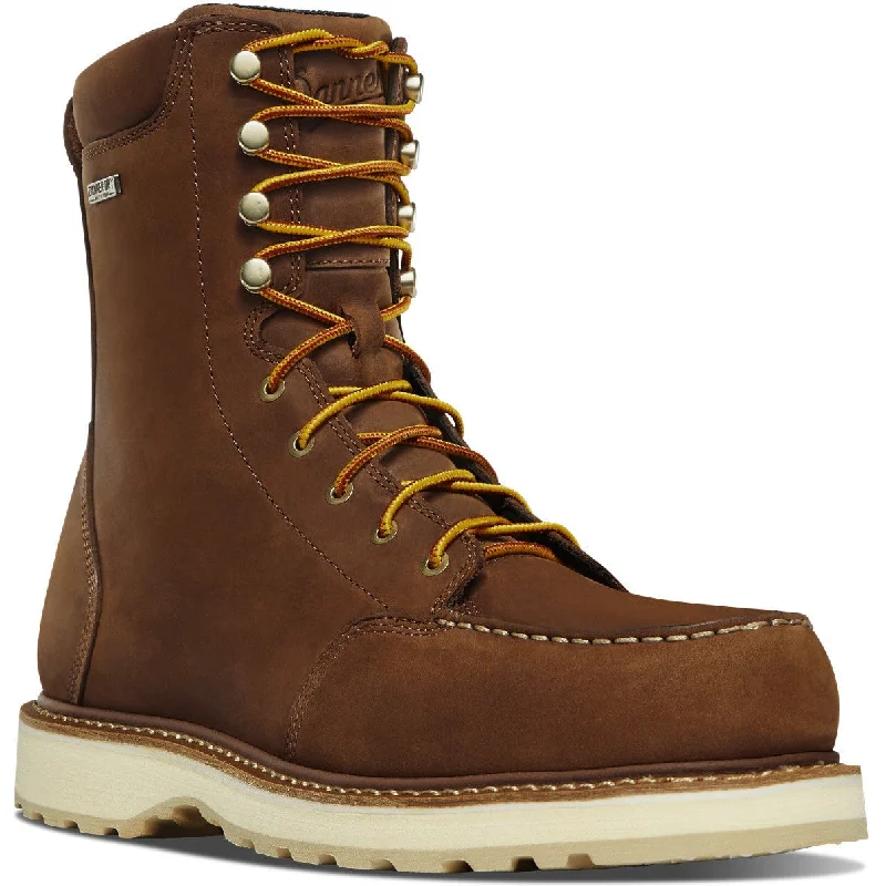 Danner Men's Cedar River 8" WP Plain Moc Toe Work Boot - Brown - 14302