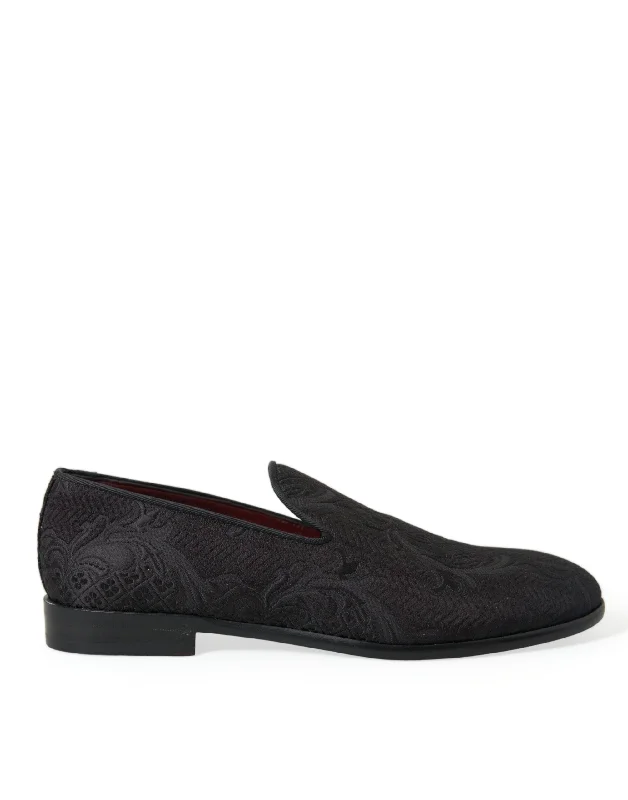 Dolce & Gabbana Elegant  Brocade Dress Men's Loafers