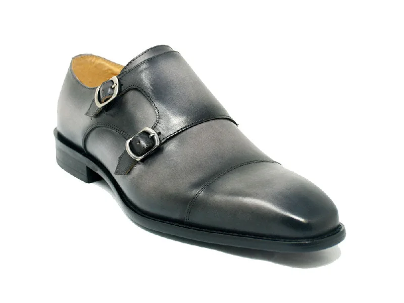 Double Monk Straps Leather Loafer