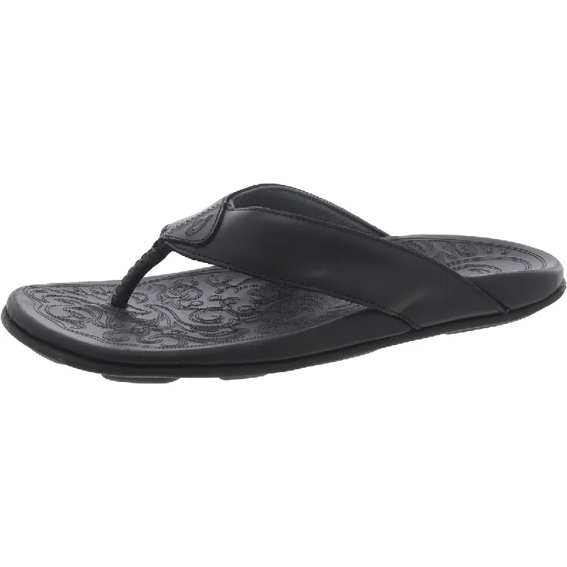 Mekila Womens Leather Slip On Thong Sandals