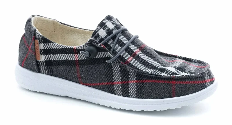 Plaid Kayak Shoe In Grey