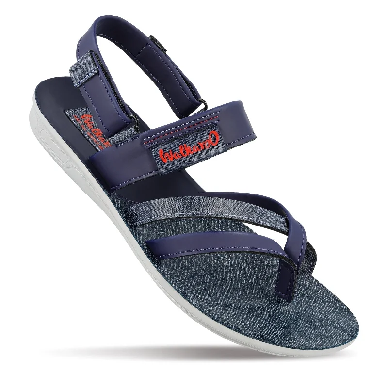 Walkaroo Men Strappy Slide Sandals  - W5767 Blue Grey