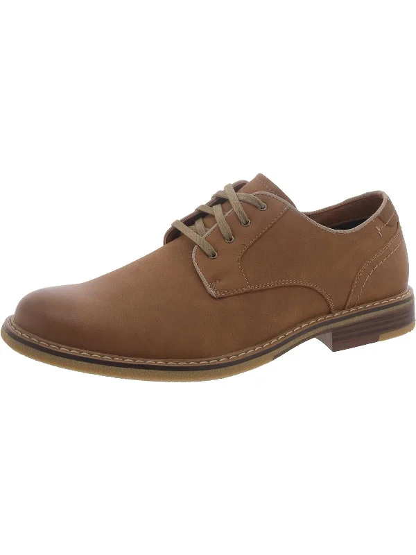 Bronson Mens Faux Leather Lace-Up Derby Shoes