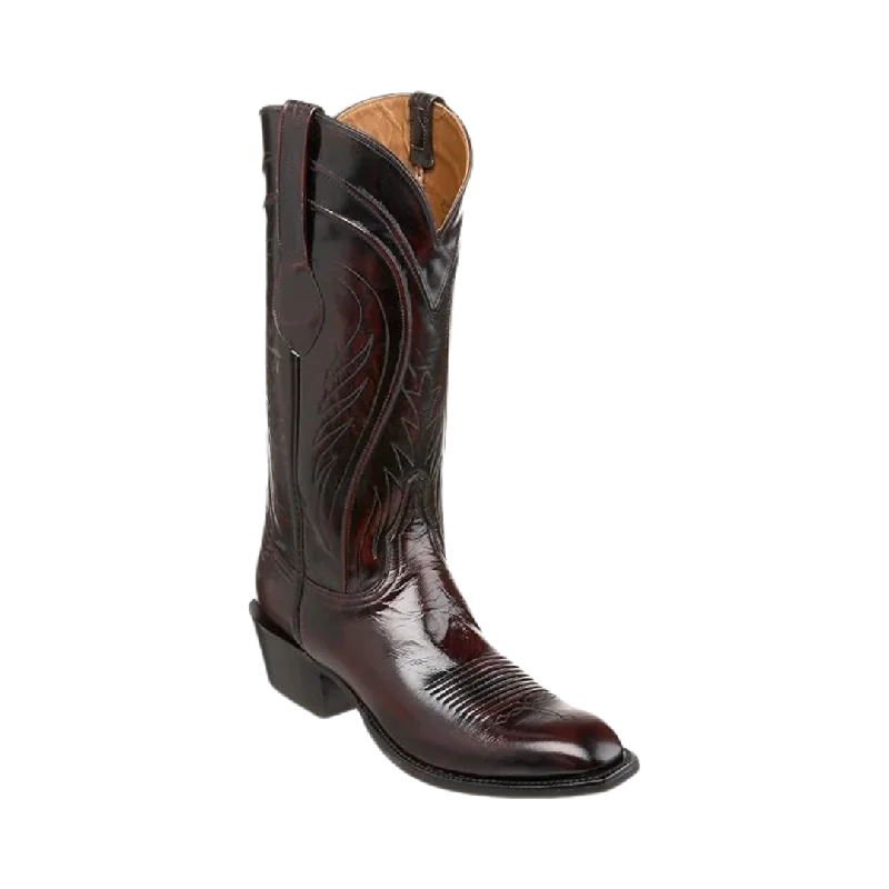 Lucchese Boots Men's Black Cherry Brush Narrow Square Toe Boots