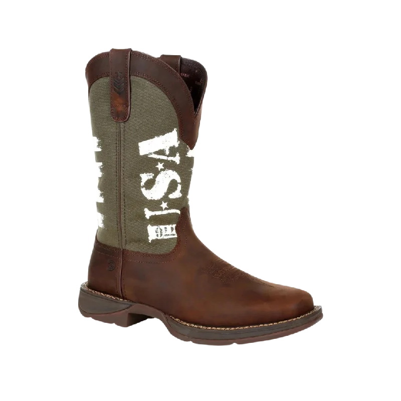 Rocky Boot Rebel Durango Men's Army Green USA Print Boot