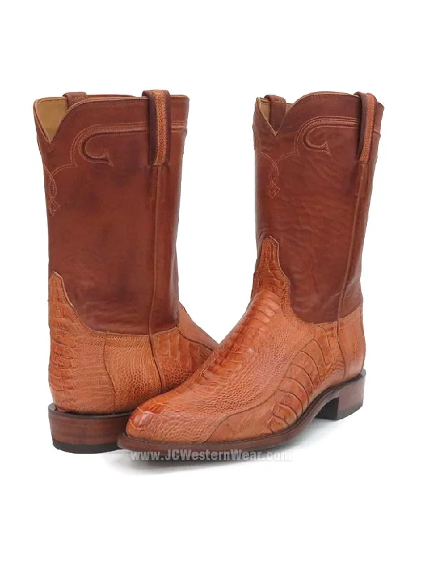 Lucchese GD9320.RR Mens Ostrich Leg Cowboy Boots Burnished Cognac