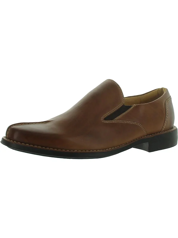 Mens Leather Square Toe Loafers