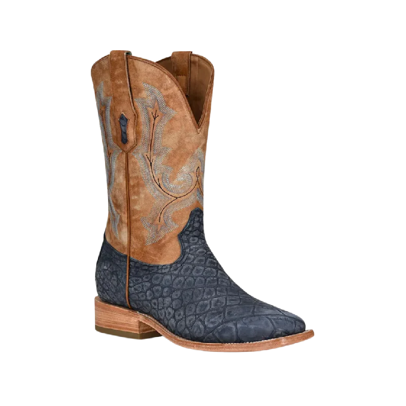 Corral Boots Men's Alligator Embroidery Woven Blue and Sand Boots