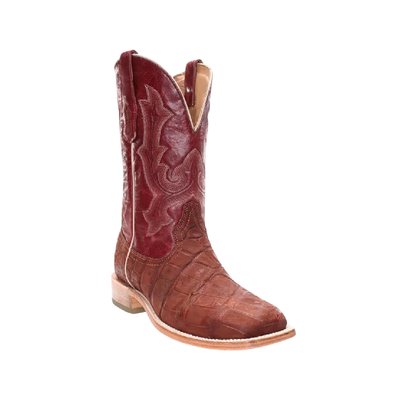 Corral Men's Exotic Alligator Embroidered Western Brown & Red Boots