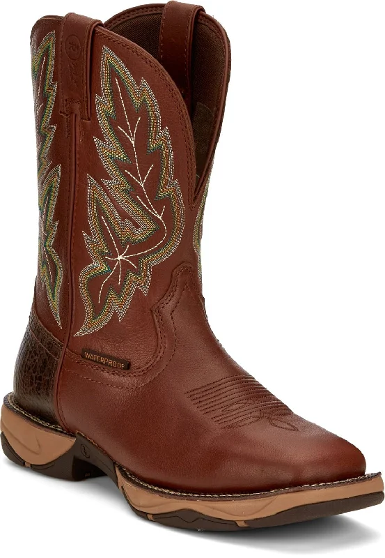 Tony Lama 11in Water Buffalo Mens Russet Burgess Leather Cowboy Boots