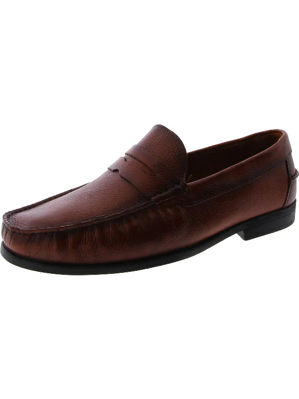 Valley Rd Mens Leather Slip On Loafers